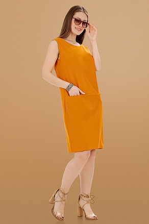 Платье с подрезами оранж